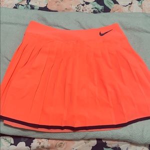 Nike Dri Fit Coral/Navy Pleated Tennis Skort